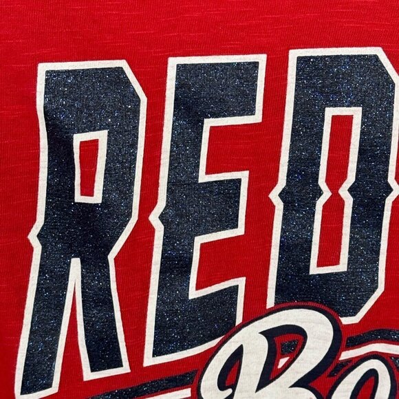 Campus Lifestyle MLB Boston Red Sox Cotton T Shirt Glitter Women's Size XL EUC - Picture 3 of 9